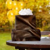 Brown Shiny Imitats Leather Geschenkpapier