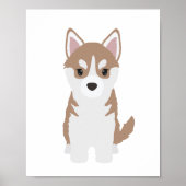 Brown Siberian Husky Puppy Kids Room Decor Poster (Vorne)