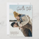 Brown Signature Script-Foto Save the Date (Vorderseite)