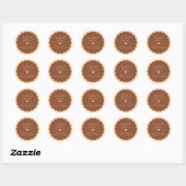 Brown Simple Baked With Love Scallop Sticker (Blatt)