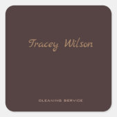 Brown simple business quadratischer aufkleber (Vorderseite)