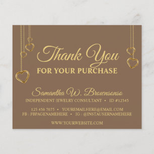 Brown Simple Clean Heart Gold Vielen Dank