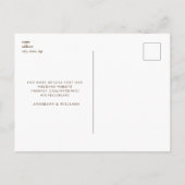 Brown Simple Contemporary Monogram Save the Date Postkarte (Rückseite)
