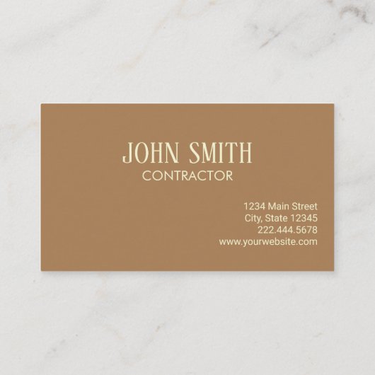 Brown Simple Fence Builder Contractor Visitenkarte (Rückseite)