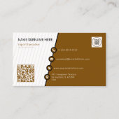 Brown Simple formale QR Code Beruflich modern Visitenkarte (Vorderseite)