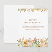 Brown Simple Happy Thanksgiving Card Feiertagskarte (Vorne/Hinten)