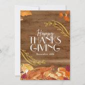 Brown Simple Happy Thanksgiving Social Media Einladung (Vorderseite)