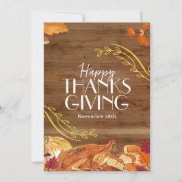 Brown Simple Happy Thanksgiving Social Media Einladung