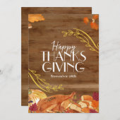 Brown Simple Happy Thanksgiving Social Media Einladung (Vorne/Hinten)