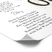 Brown Simple Modern Tri-Fold Wedding Menu Poster (Ecke)