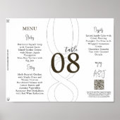 Brown Simple Modern Tri-Fold Wedding Menu Poster (Vorne)