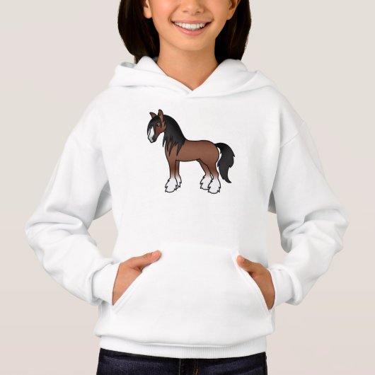 Brown Sinti und Roma Vanner Clydesdale Shire Carto Hoodie (Vorderseite)
