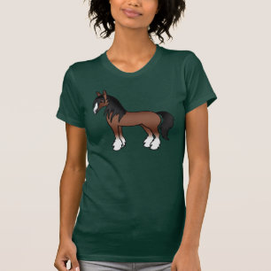 Brown Sinti und Roma Vanner Clydesdale Shire Carto T-Shirt