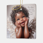 Brown Skin Baby Angel Keramikornament (Links)