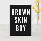 Brown Skin Boy Strong Black King Mens Boys Karte (Gelbe Blume)