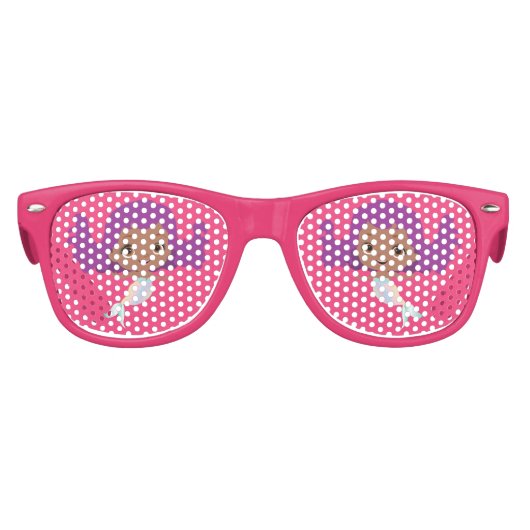 Brown Skin Mermaid Niedlich Partybrille (Vorderseite)