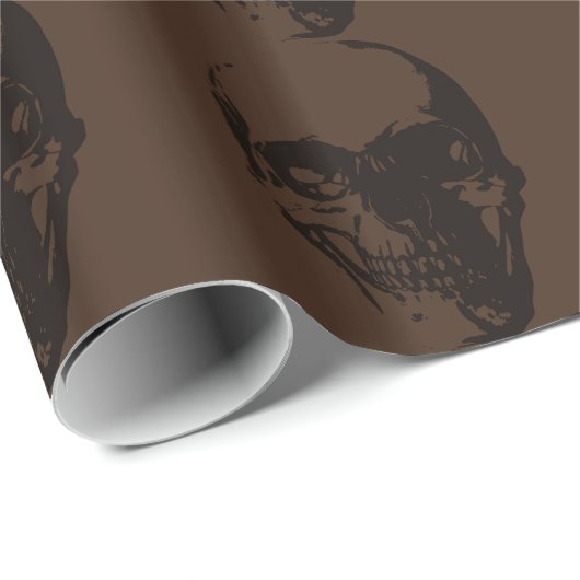 Brown Skull Geschenkpapier (Rolleneckpunkt)