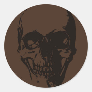Brown Skull Runder Aufkleber
