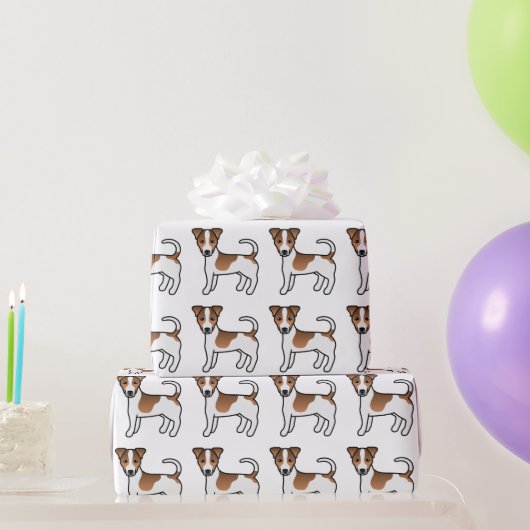Brown Smooth Coat Jack Russell Terrier Dog Muster Geschenkpapier (Partygeschenke)