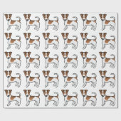 Brown Smooth Coat Jack Russell Terrier Dog Muster Geschenkpapier (Flach)