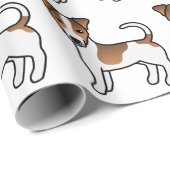 Brown Smooth Coat Jack Russell Terrier Dog Muster Geschenkpapier (Rolleneckpunkt)