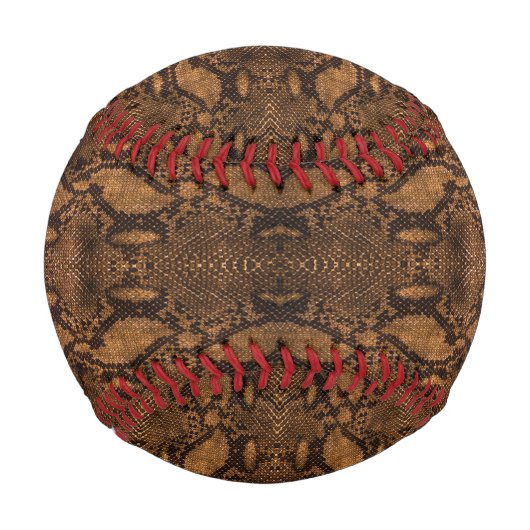Brown Snake Skin Print Baseball (Vorderseite)