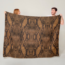 Brown Snake Skin Print Fleecedecke