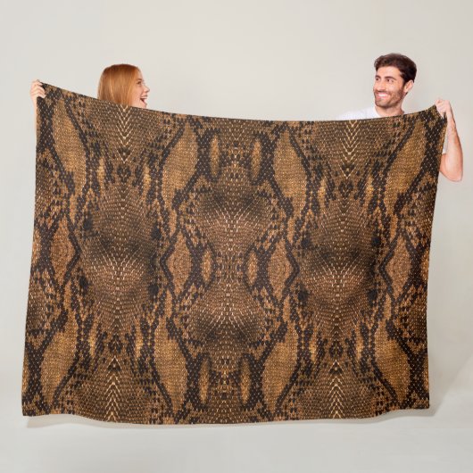 Brown Snake Skin Print Fleecedecke (Beispiel)