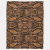 Brown Snake Skin Print Fleecedecke (Vorderseite)