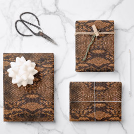 Brown Snake Skin Print Geschenkpapier Set