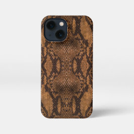 Brown Snake Skin Print iPhone 13 Mini Hülle