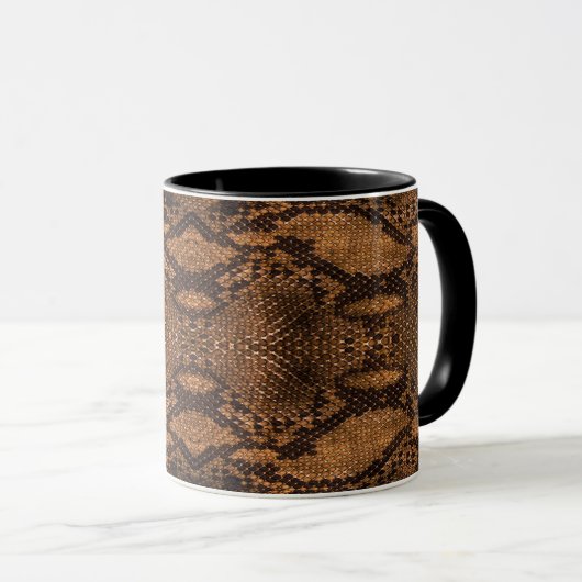 Brown Snake Skin Print Tasse (VorderseiteRechts)