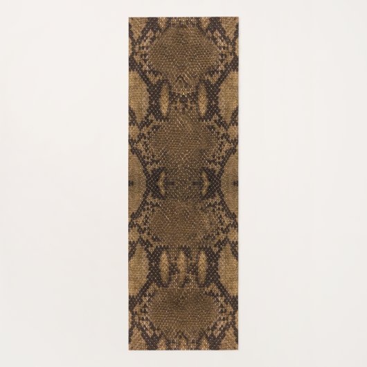Brown Snake Skin Print Yogamatte (Rückseite)