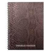 Brown Snakeskin Animal Print Notebook Notizblock (Vorderseite)