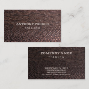 Brown Snakeskin Business Card Visitenkarte