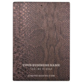 Brown Snakeskin Pattern Clipboard Klemmbrett (Rückseite)