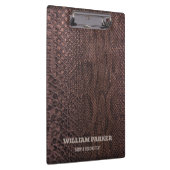 Brown Snakeskin Pattern Clipboard Klemmbrett (Rechts)