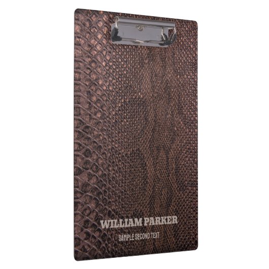 Brown Snakeskin Pattern Clipboard Klemmbrett (Rechts)
