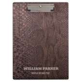 Brown Snakeskin Pattern Clipboard Klemmbrett (Vorderseite)