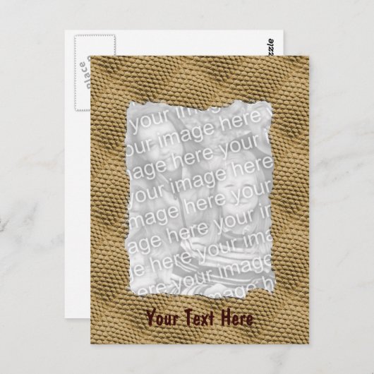 Brown Snakeskin Pattern Foto Postkarte (Vorne/Hinten)