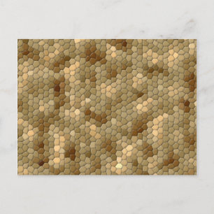 Brown Snakeskin Pattern Postkarte