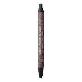 Brown Snakeskin Print Black Ink Pen Kugelschreiber