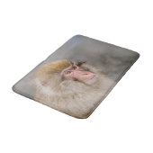 Brown Snow Monkey, japanische Fotografie Badematte (Schrägansicht)