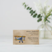 Brown Social introduction calling card-biplane Visitenkarte (Stehend Vorderseite)