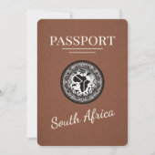 Brown South Africa Passport Save The Date (Vorderseite)
