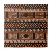 Brown Southwest Aztec Muster Fliese (Vorderseite)