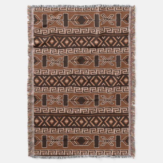 Brown Southwest Design Azteken Muster Decke (Vorderseite Vertikal)