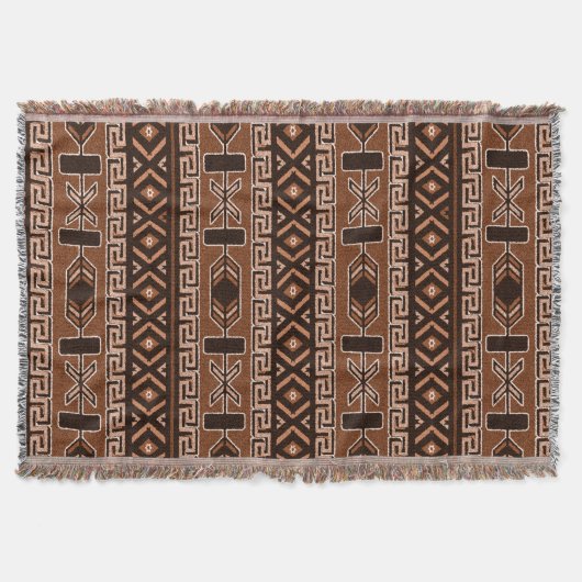 Brown Southwest Design Azteken Muster Decke (Vorderseite)