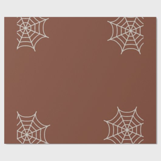 Brown Spiderweb Spooky Holiday Geschenk Geschenkpapier (Flach)