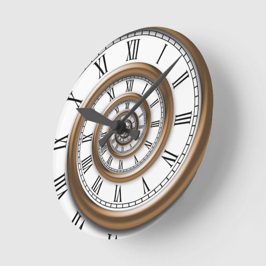 Brown Spiral Runde Wanduhr (Winkel)